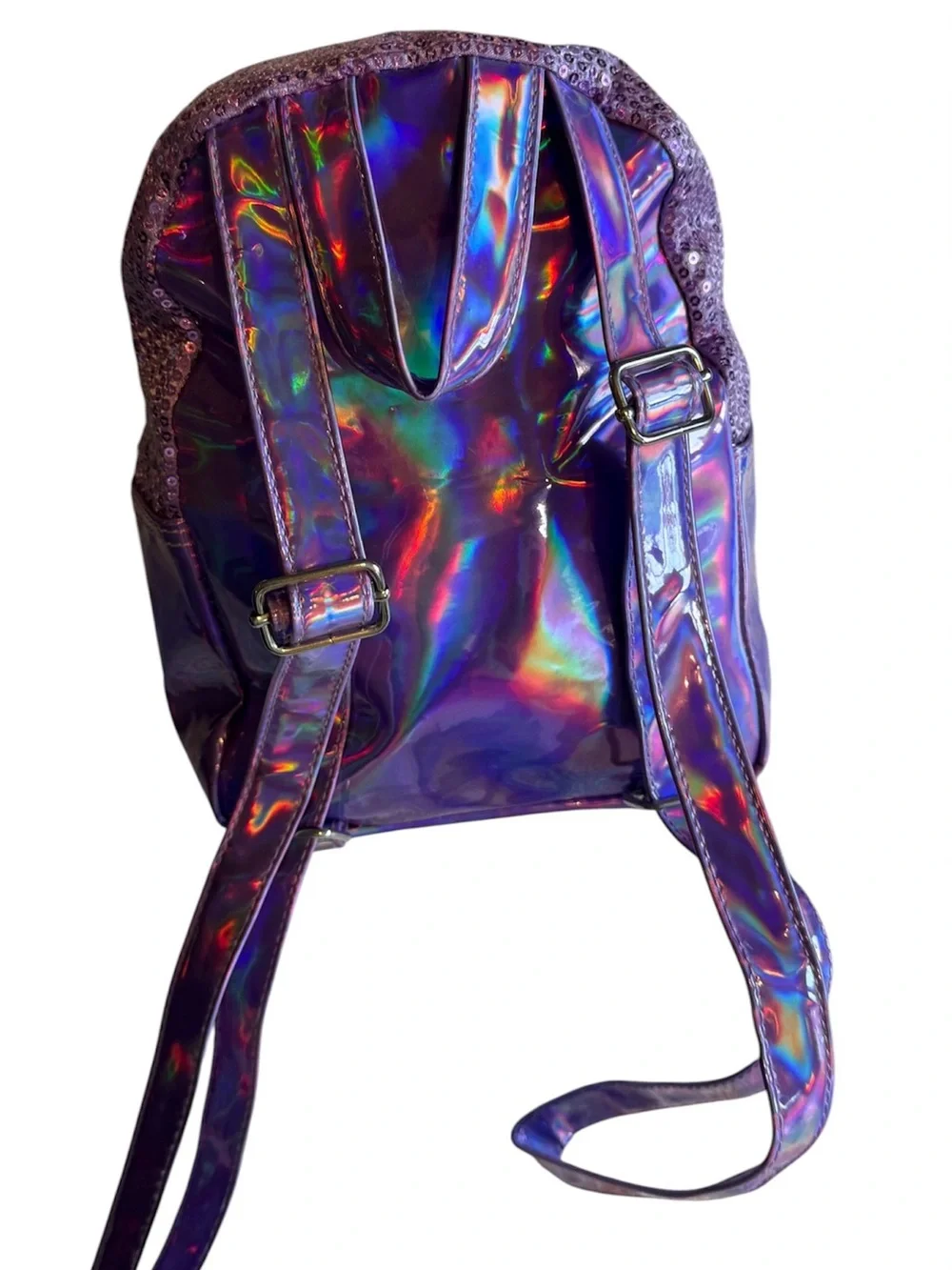 Disney Minnie Mouse Holographic Purple Iridescent Mini Backpack Kids